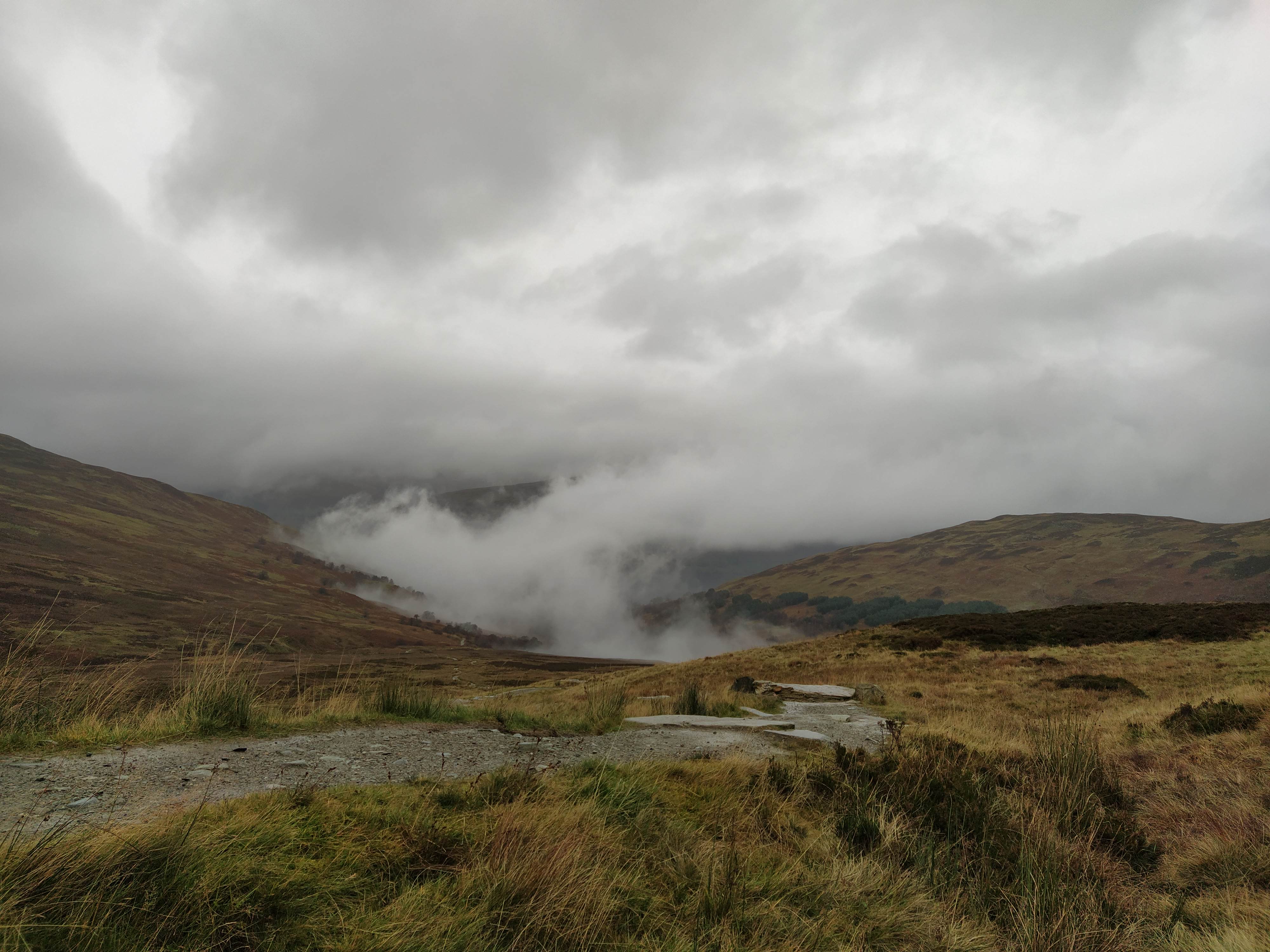Mist moving up the valley